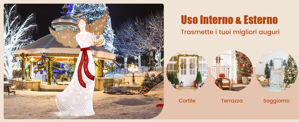 Christmas Concepts® 10 Stella elastica con luci a Led bianche - Albero di Natale Top Star/Decorazione natalizia