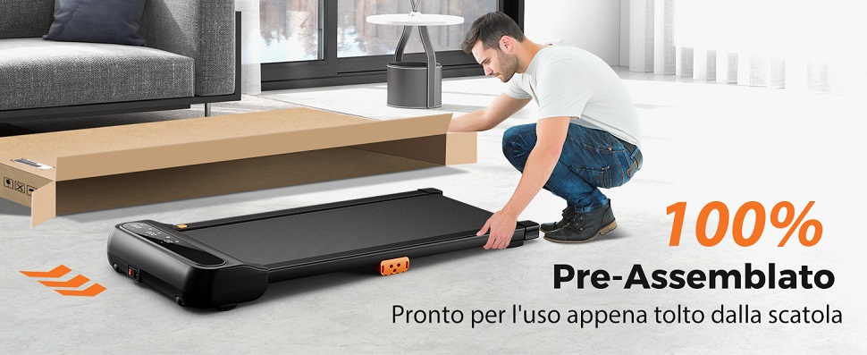 BLACK LORD Tappetino Passeggio Intelligente 2 In 1 - Tapis Roulant Sotto La Scrivania, Portatile Con App E Telecomando, Velocità 1-12 Km/h, 2,2 HP, Nero