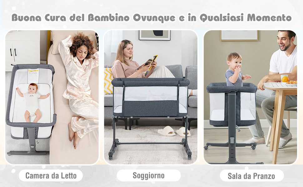 Culla con 5 livelli di altezza regolabili