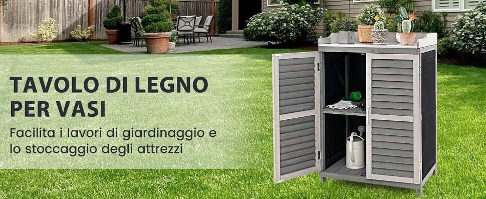 Organizer Da Giardino In Acciaio 2 Livelli – Scaffale Portautensili Per Garage Con Ganci E Fori - 2
