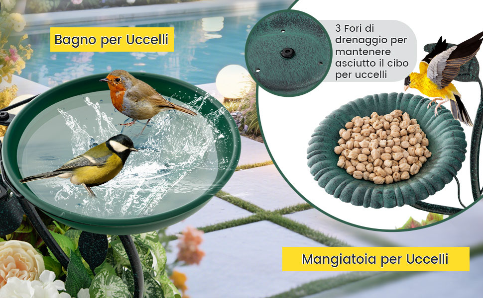 Combo Vasca e Mangiatoia per Uccelli