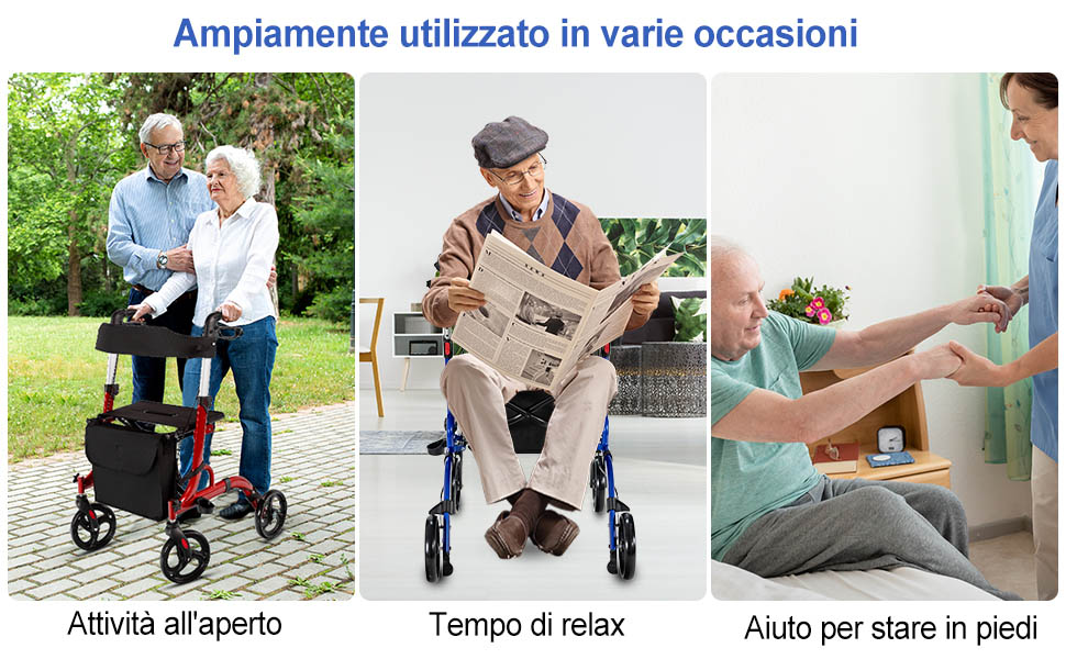 Carrello deambulatore per anziani