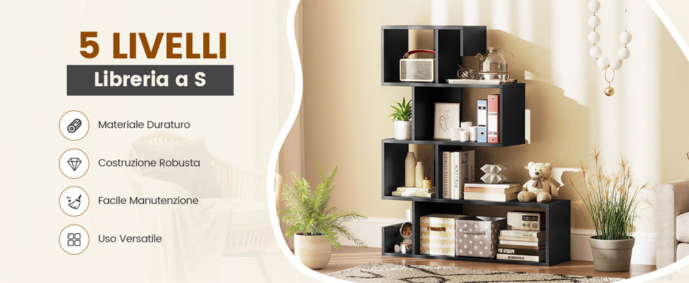 HOOBRO Scaffale a Forma di Albero, Libreria a 9 Livelli, Organizzatore