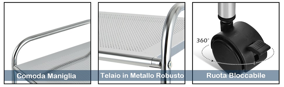 Carrello con cassettiera e ruote
