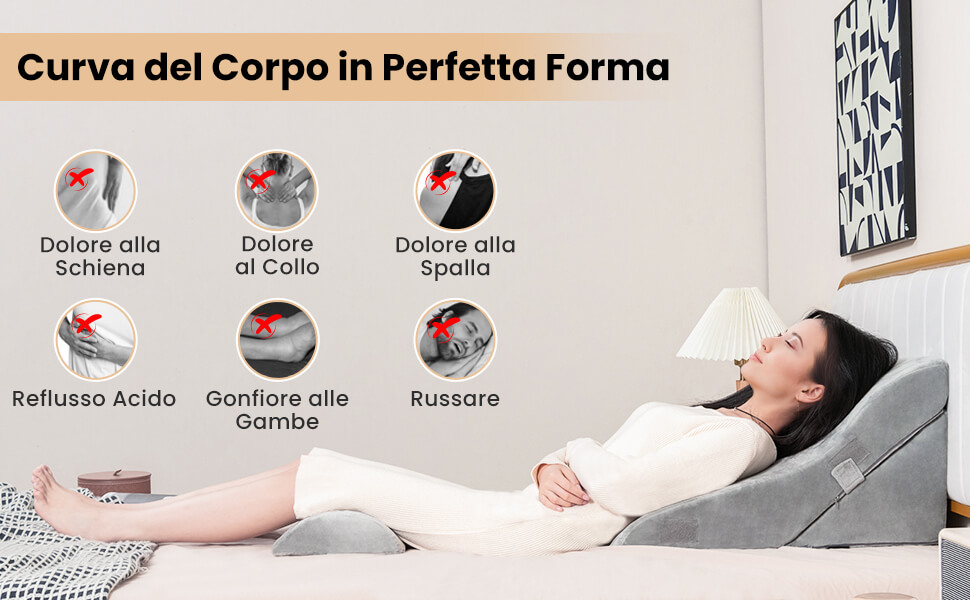DYNMC you Cuscino a Cuneo per Letto e Divano, Sonno Rilassante, 90 cm