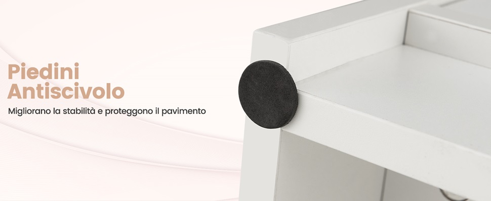 I piedini antiscivolo prevengono graffi sul pavimento