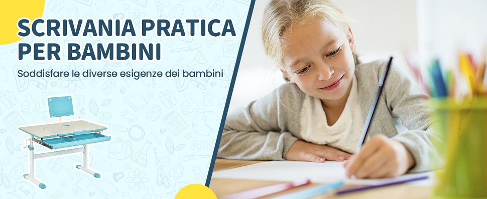 Scrivania per Bambini Regolabile in Altezza