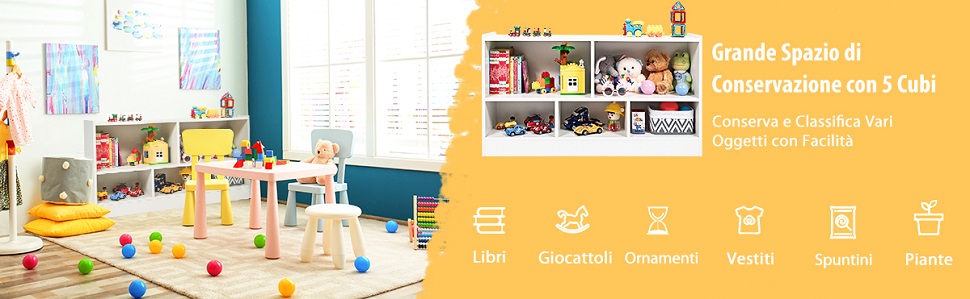 PACHIRA Libreria con 4 scomparti, in legno per soggiorno, libreria