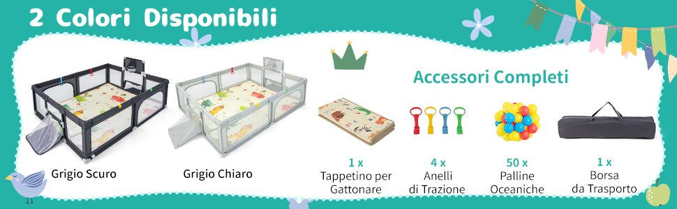 Box Per Bambini 127x127x68 Cm – Recinto Di Sicurezza In Tessuto Oxford, Con Ventose Antiscivolo E Bracciali Da Allenamento