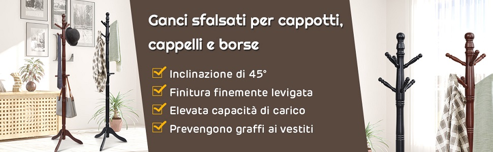 Attaccapanni ad albero con 9 ganci