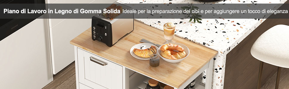 Carrello isola cucina resistente