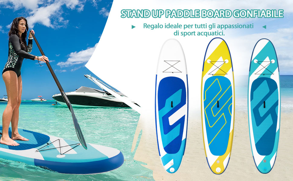 Marcello Paddle Gonfiabile Ultraleggera - 330x83x15 Cm, 8,1 Kg, Zaino E Pompa Inclusi, Fino A 150 Kg, Per Principianti E Esperti