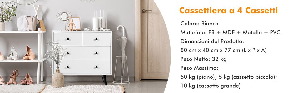 mobile a 4 cassetti