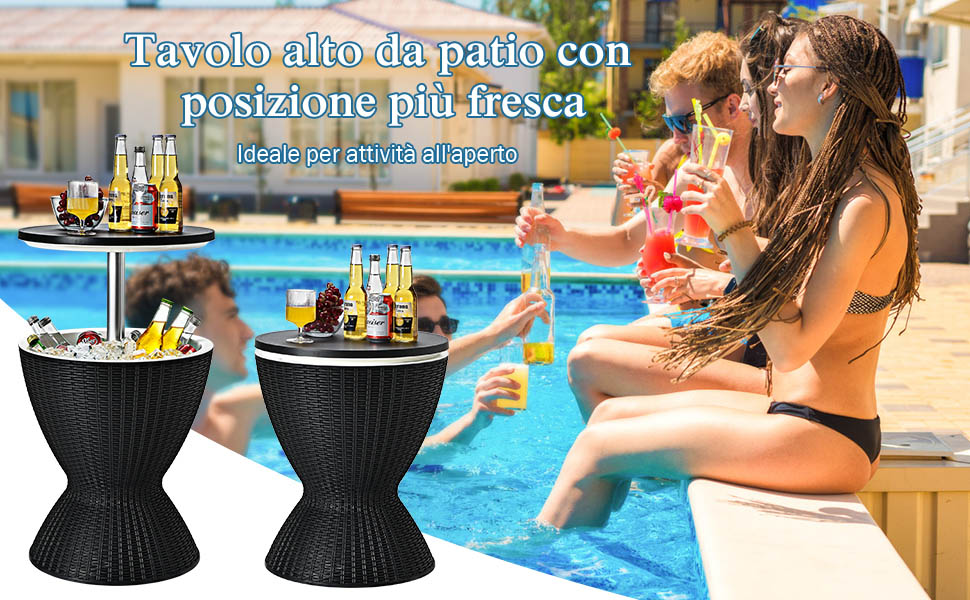 Secchiello del ghiaccio 30L a imitazione rattan