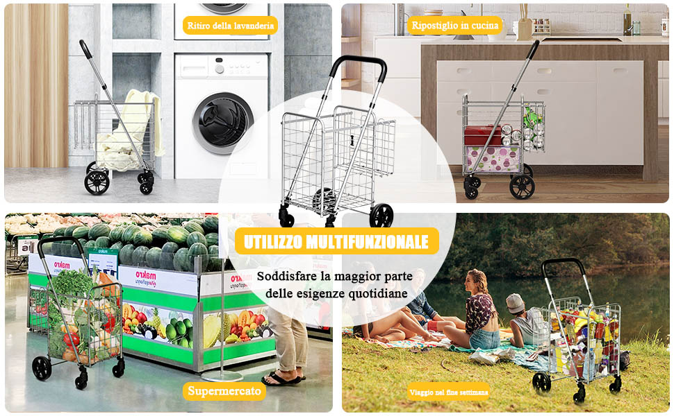 Carrello multiuso per viaggio portatile