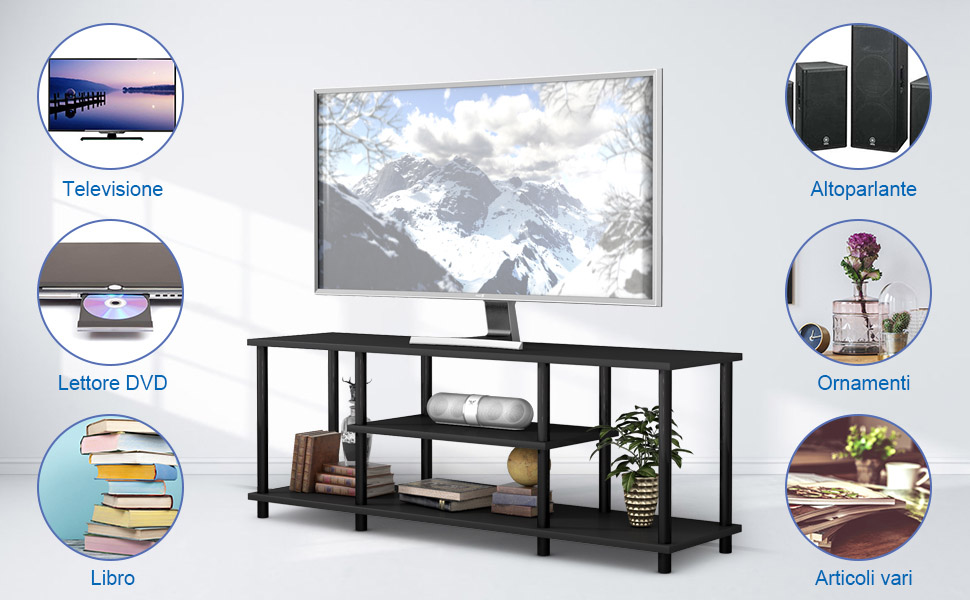 Supporto TV con ampio spazio di archiviazione