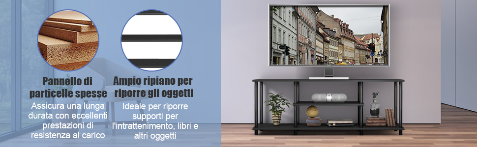 Supporto TV con struttura in legno stabile
