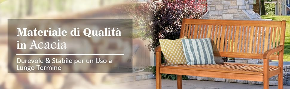 Panchina resistente e con grande capacità di peso