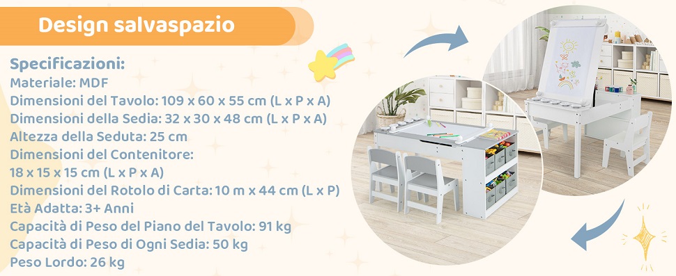 Montaggio facile con istruzioni dettagliate e parti numerate