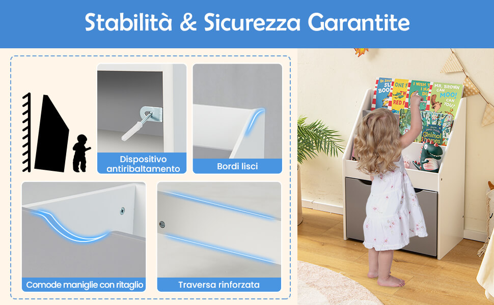 Scatola dei giocattoli inferiore con ruote