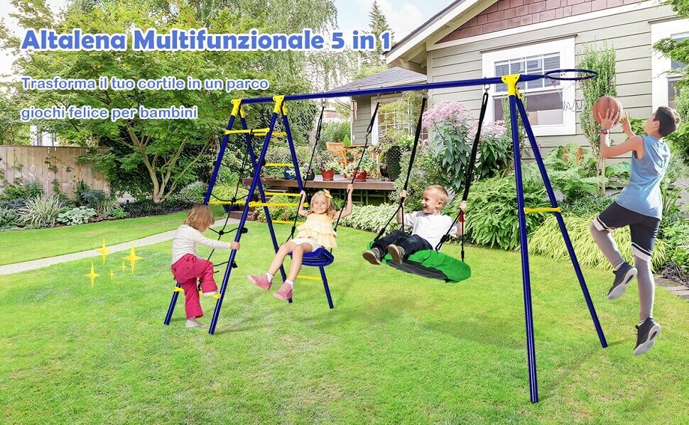 Altalena Da Albero Hapfan Con Sedile Da 101 Cm – Gioco Outdoor Per Tutta La Famiglia