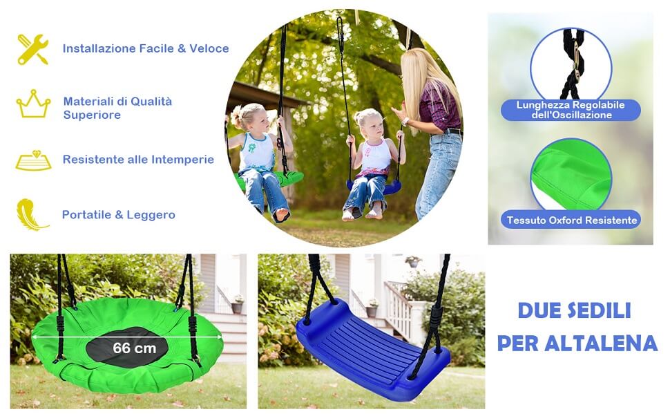 Nest swing altalena a disco per bambini e adulti altalena