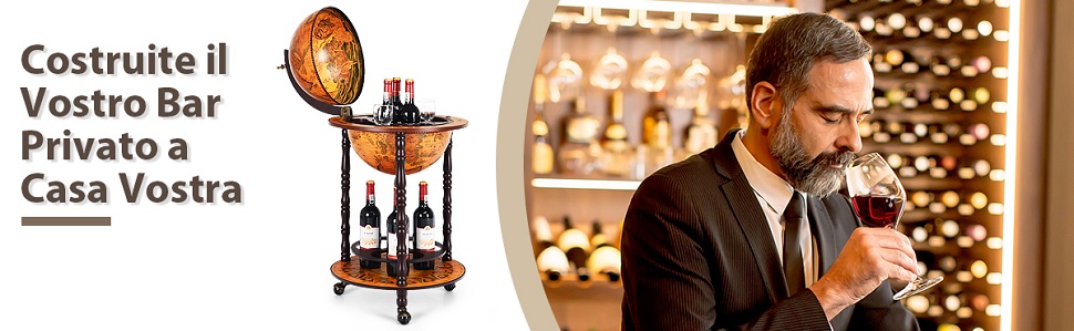 Carrello per vini con 2 livelli