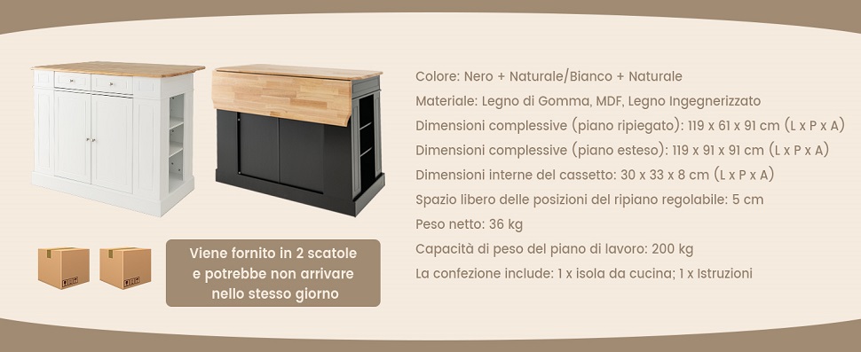 Ampio spazio di stoccaggio