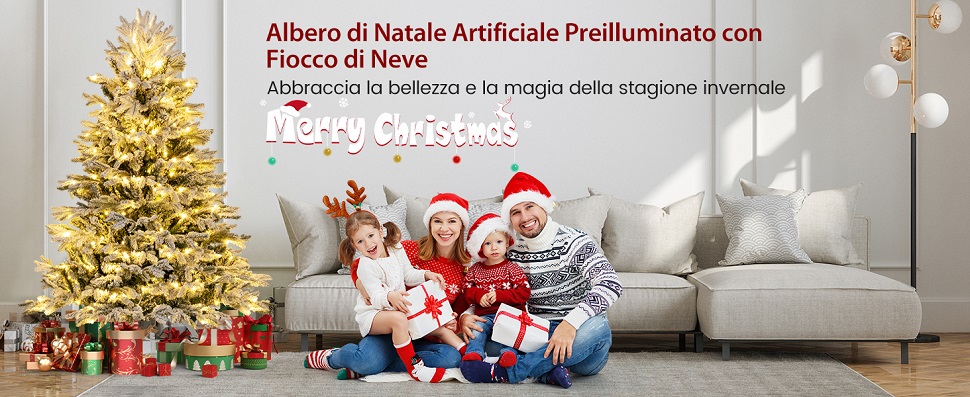 COSTWAY Albero di Natale Innevato 150/180/210 cm, Albero di Natale Pop-Up con 130/170/200 Luci LED, Aghi di Pino, 378/517/680 Punte di Rami, Sezione Pieghevole e Supporto in Metallo (180 CM