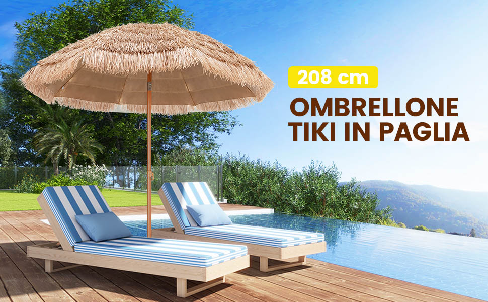 Ombrellone AreShark A 2 Ripiani 3 Metri Con Manovella E Inclinazione – Ventilato, 8 Stecche, Protezione UV Per Giardino, Terrazza E Piscina, Vari Colori (base Esclusa)
