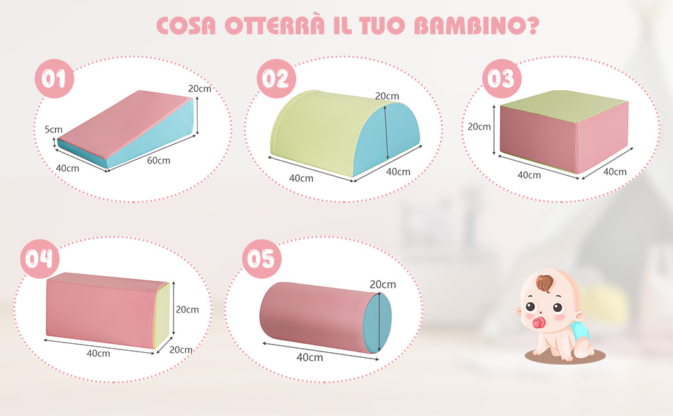 Arrampicatore a 5 pezzi per neonati e bambini
