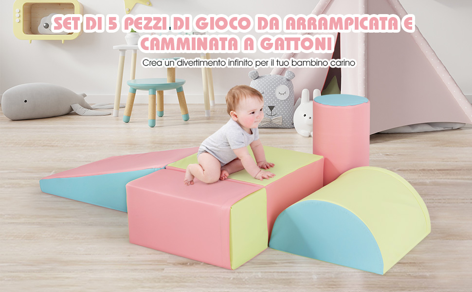 Set di gioco da arrampicata per bambini da 5 pezzi