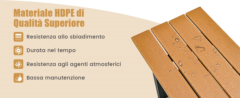 Panca da esterno con sedile a doghe telaio
